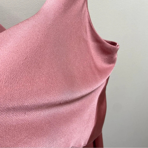 Shona Joy Luxe Cocktail Frill Dress Rose Pink 13954 - Picture 13 of 15